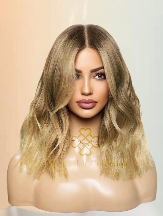 Dirty blonde bob wig with highlights