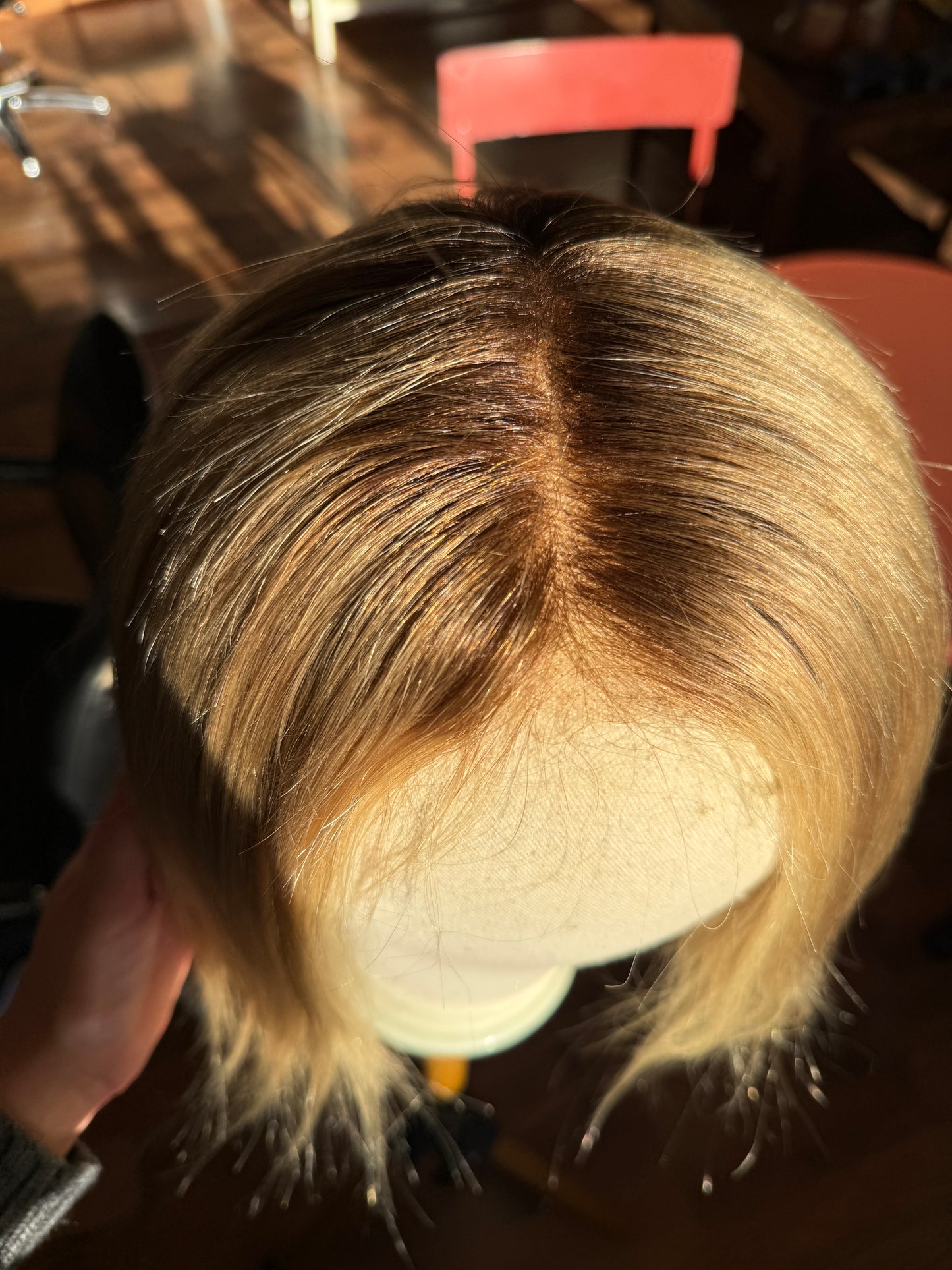 Blonde wig (please note that the roots are not bleached)