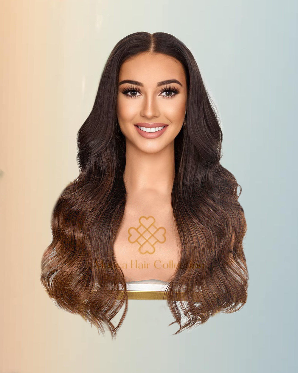 Dark brown ombré wig