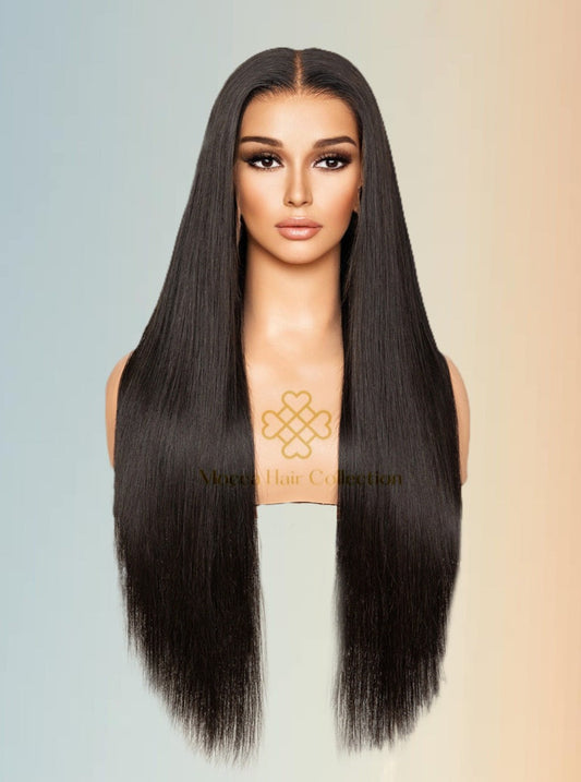 Straight black wig