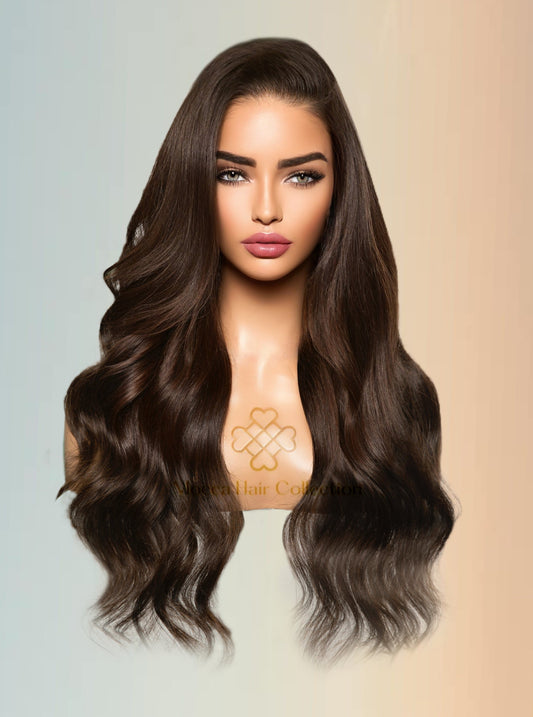 Dark brown wavy wig #3