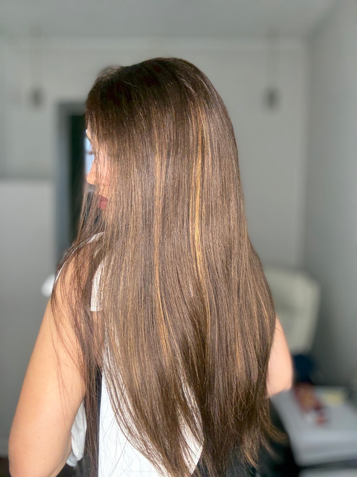 360° Full Lace Wig. Color 3 w. Warm Highlights